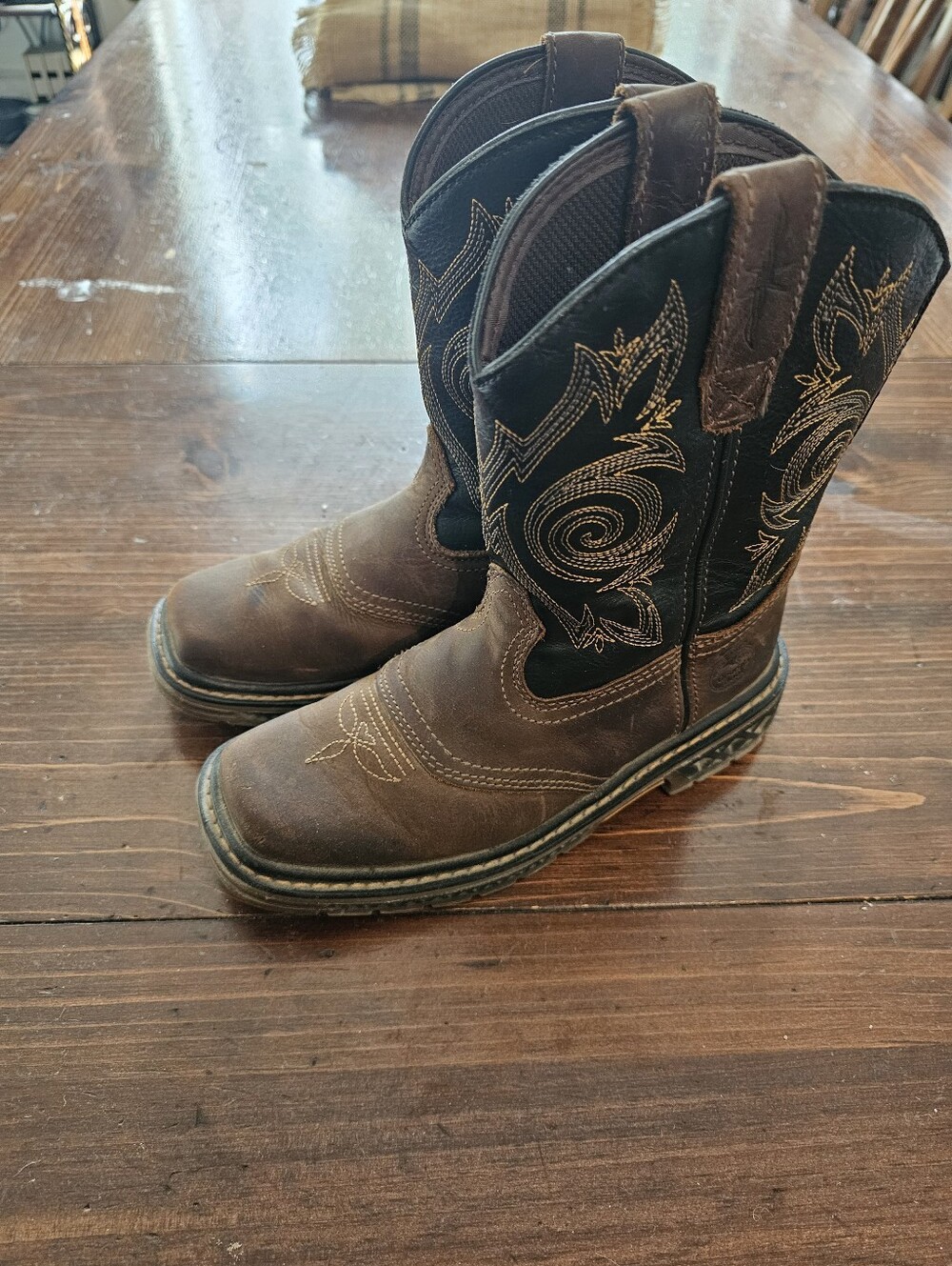 Kids Brown Western Georgia Cowboy Boots